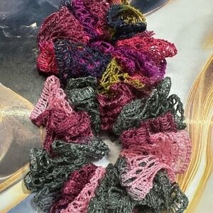 NEW hand made crocheted hair tie scrunchies set of 2